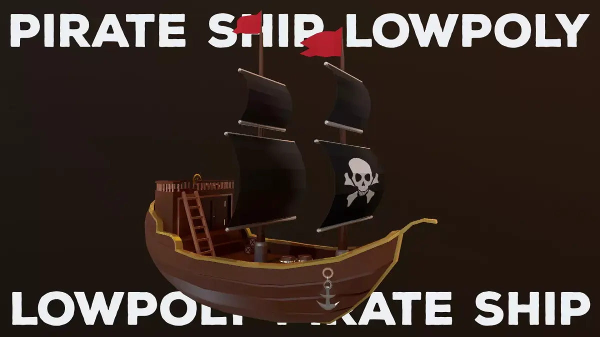 Pirate ship  Low-poly 3D model purchase