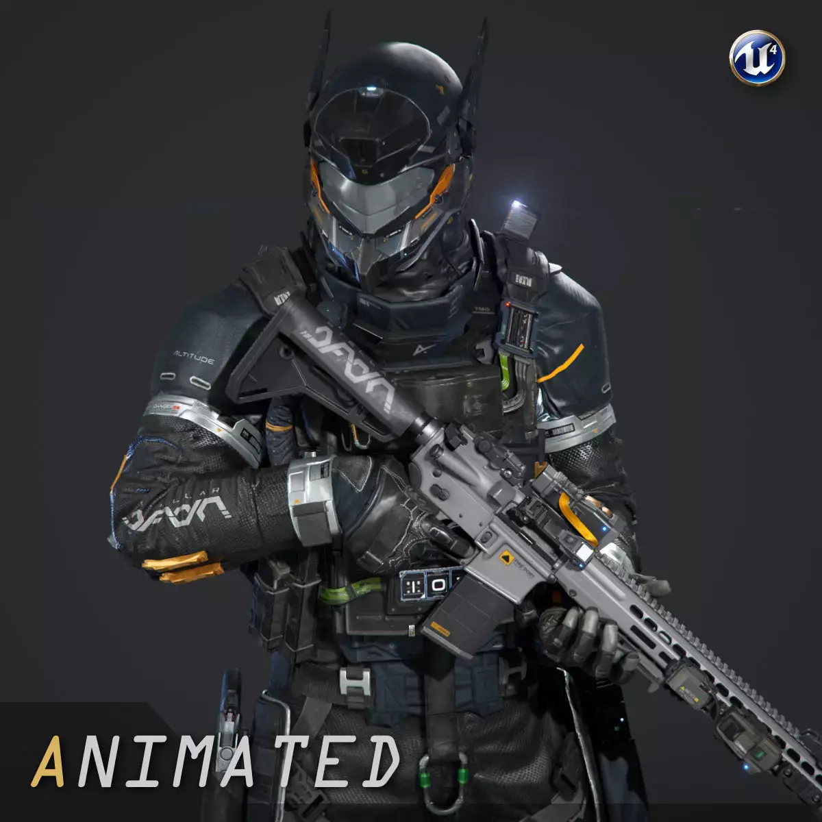 SCIFI - URBAN SOLDIER Low-poly 3D model
