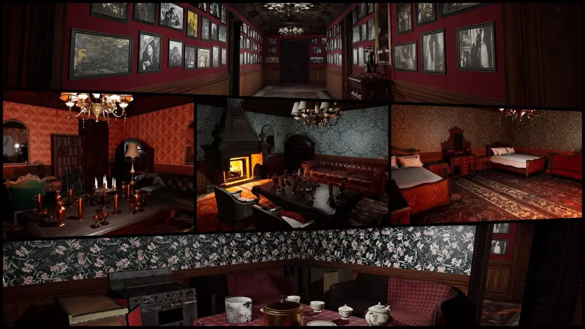 Victorian Manor Grand Chambers Elegant Hallways 3D model