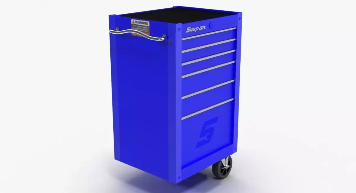 Tool Storage End Blue Low-poly 3D model