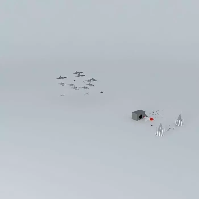 death flock of birds in snow Free 3D model