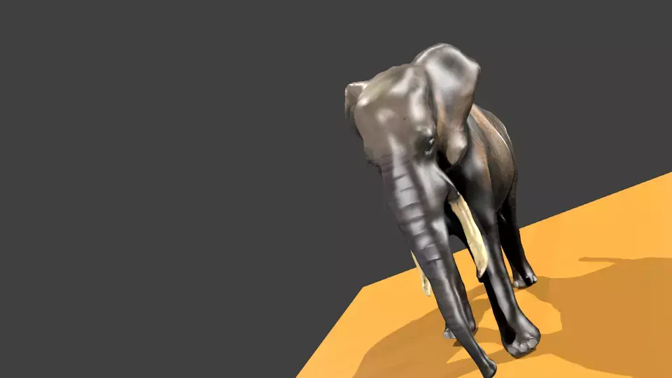 3d model metal Elephant Low-poly 3D model