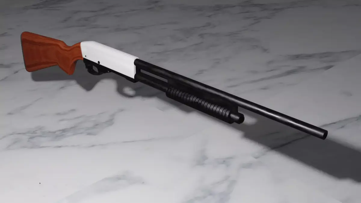 FPS Shotgun Low poly Game ready 3D model Free low-poly 3D model