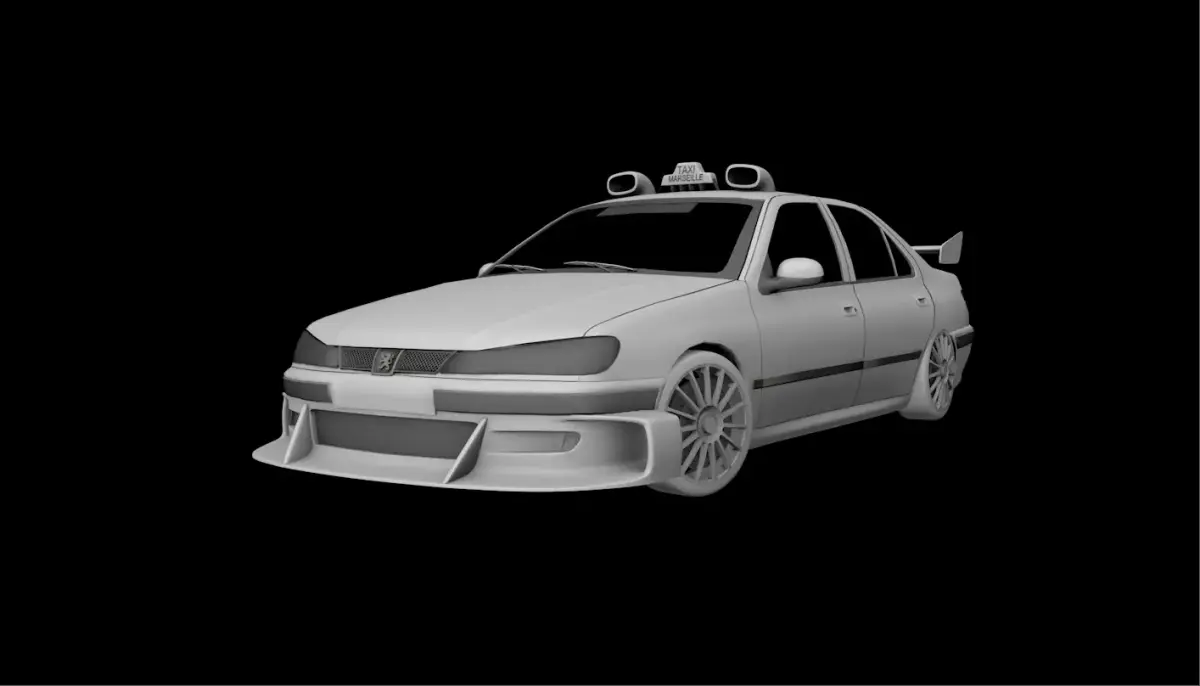 TAXI marseille peugeot 406 Free 3D model