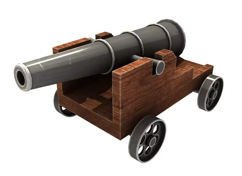OLD MEDIEVAL CANNON MORTAR 3D Low-poly 3D model