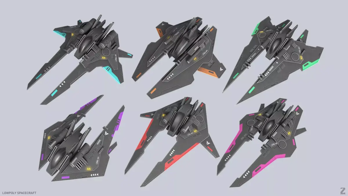 Low poly spacecraft collection 
