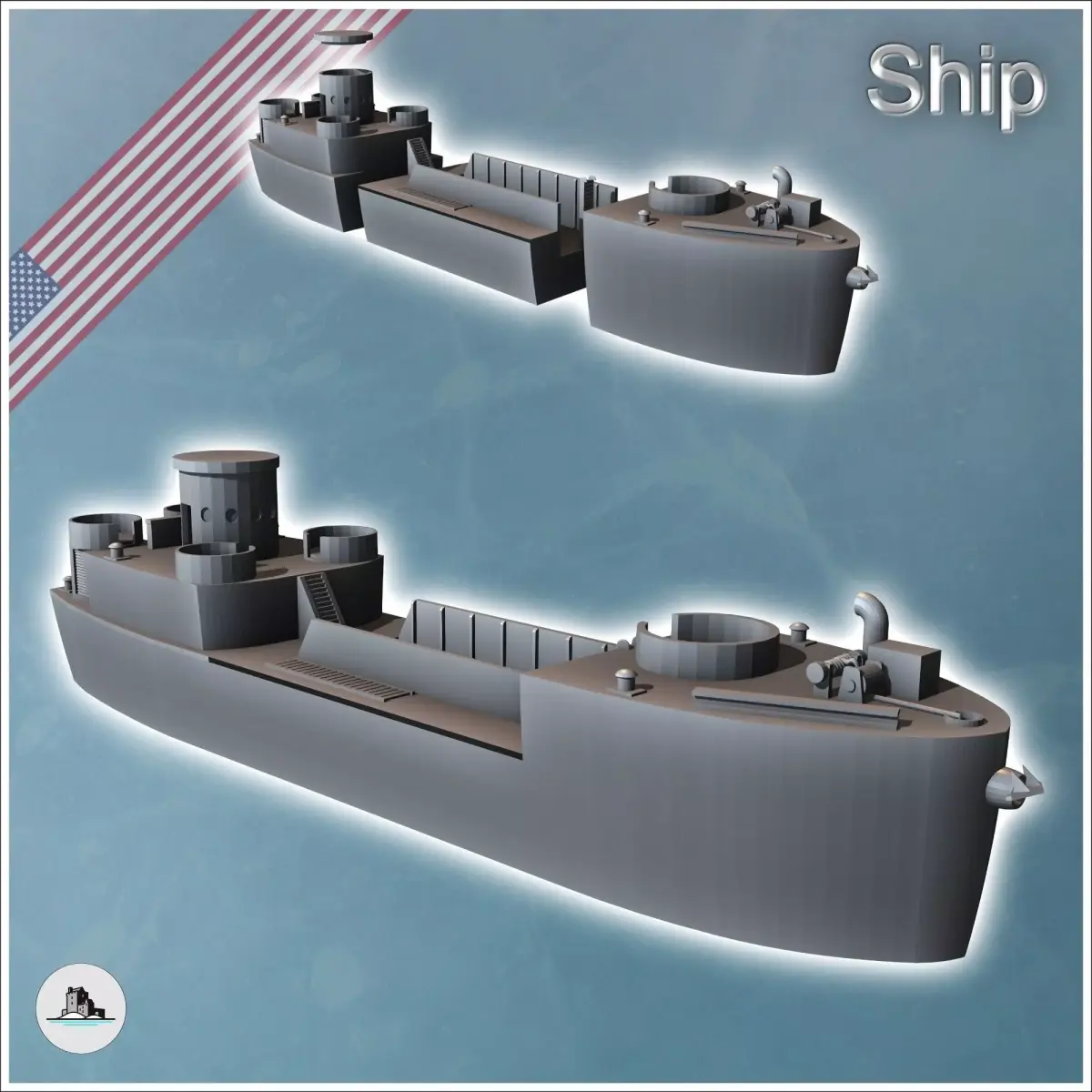 Landing Craft Infantry LCI L Large american transport boat 8 - U 3D print model