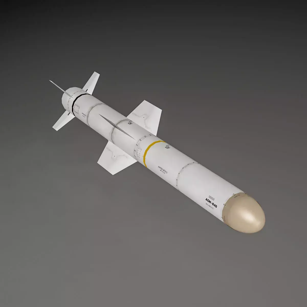 AGM-84D HARPOON Anti-Ship Missile Low-poly 3D model