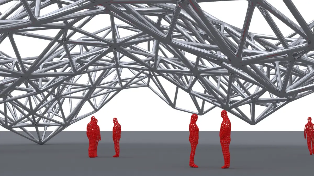 Parametric Steel Frame Canopy 03 3D model