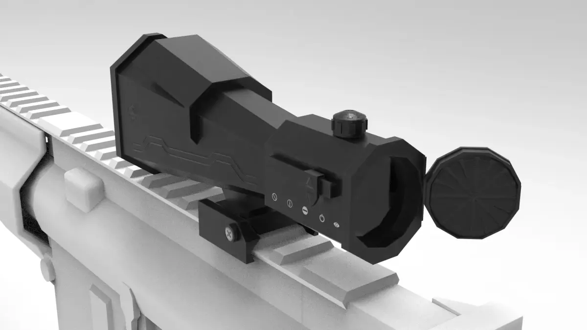 Low Poly Scope rifle Low-poly 3D model