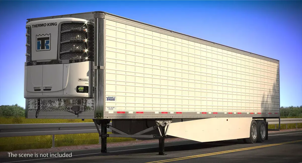 Vanguard Reefer Trailer with Thermo King C600 Rigged 3D model