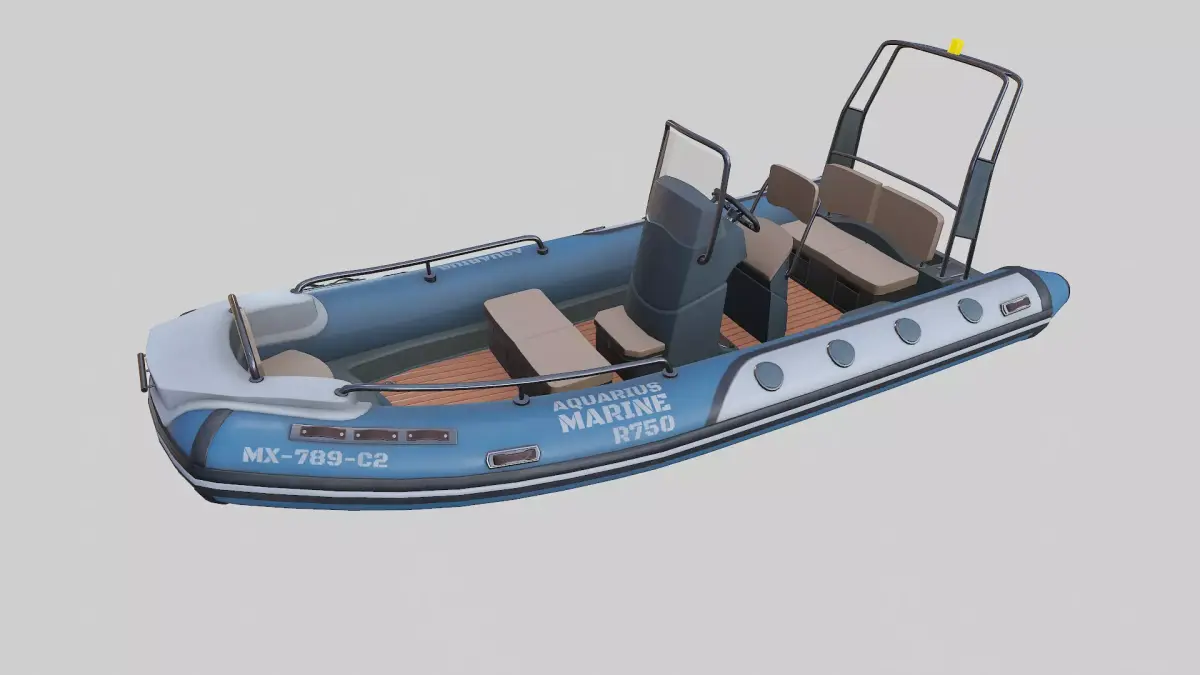Rigid Hulled Inflatable Boat RHIB Low-poly PBR Low-poly 3D model