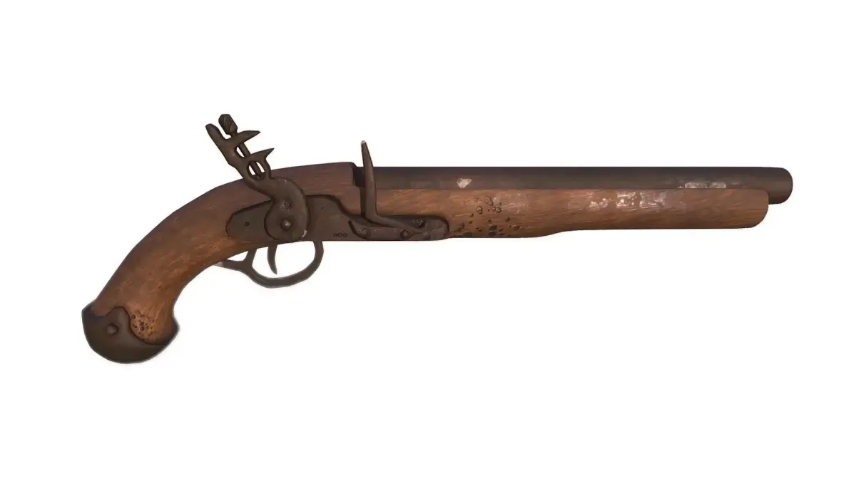Musket Pistol Flintlock Gun Low-poly 3D model