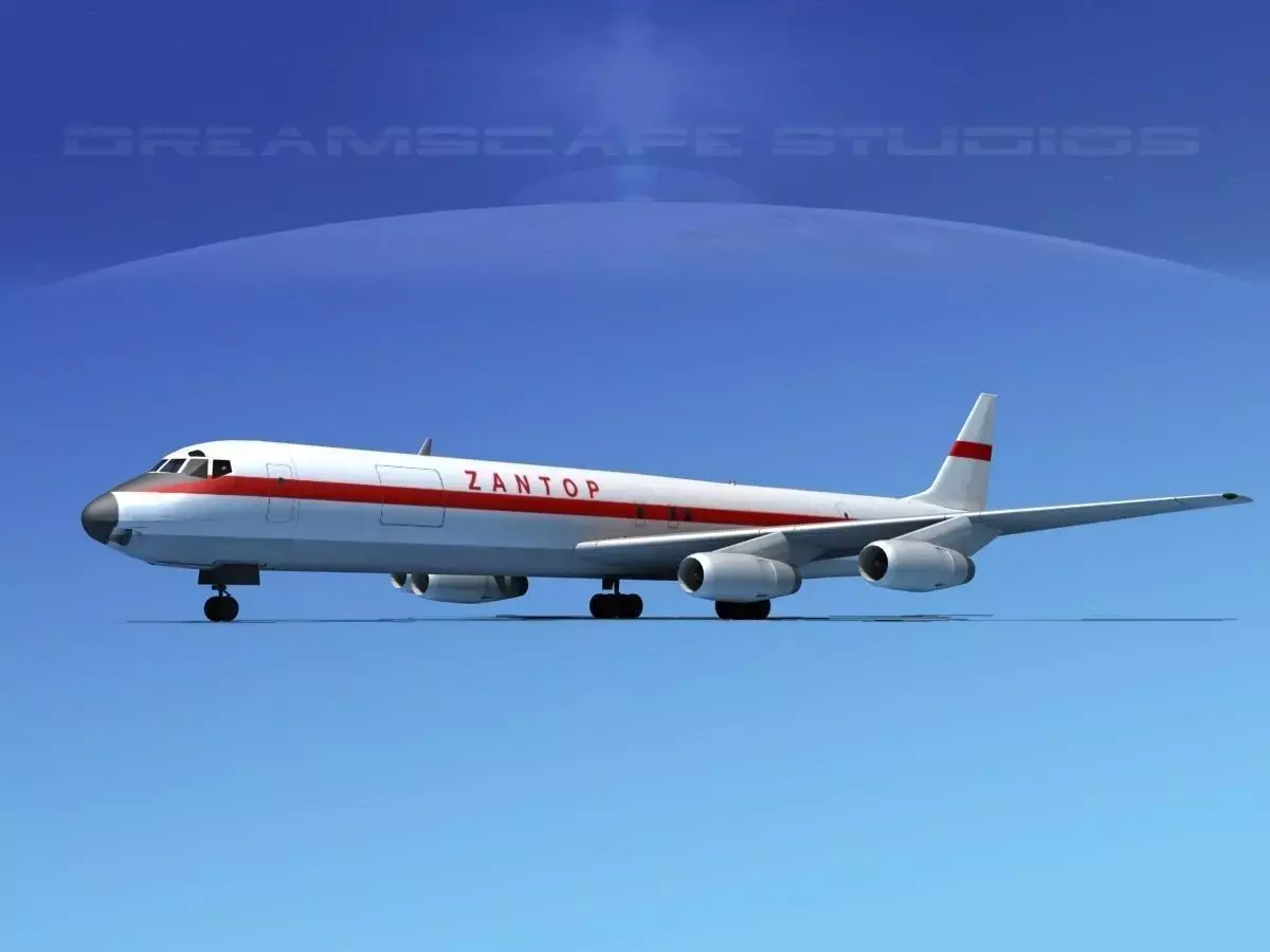 Douglas DC-8-63F Zantop 3D model