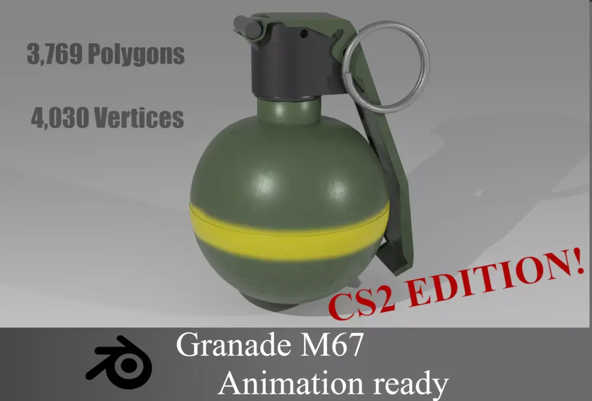 Grenade from CS 2 or CSGO csgo Low-poly 3D model