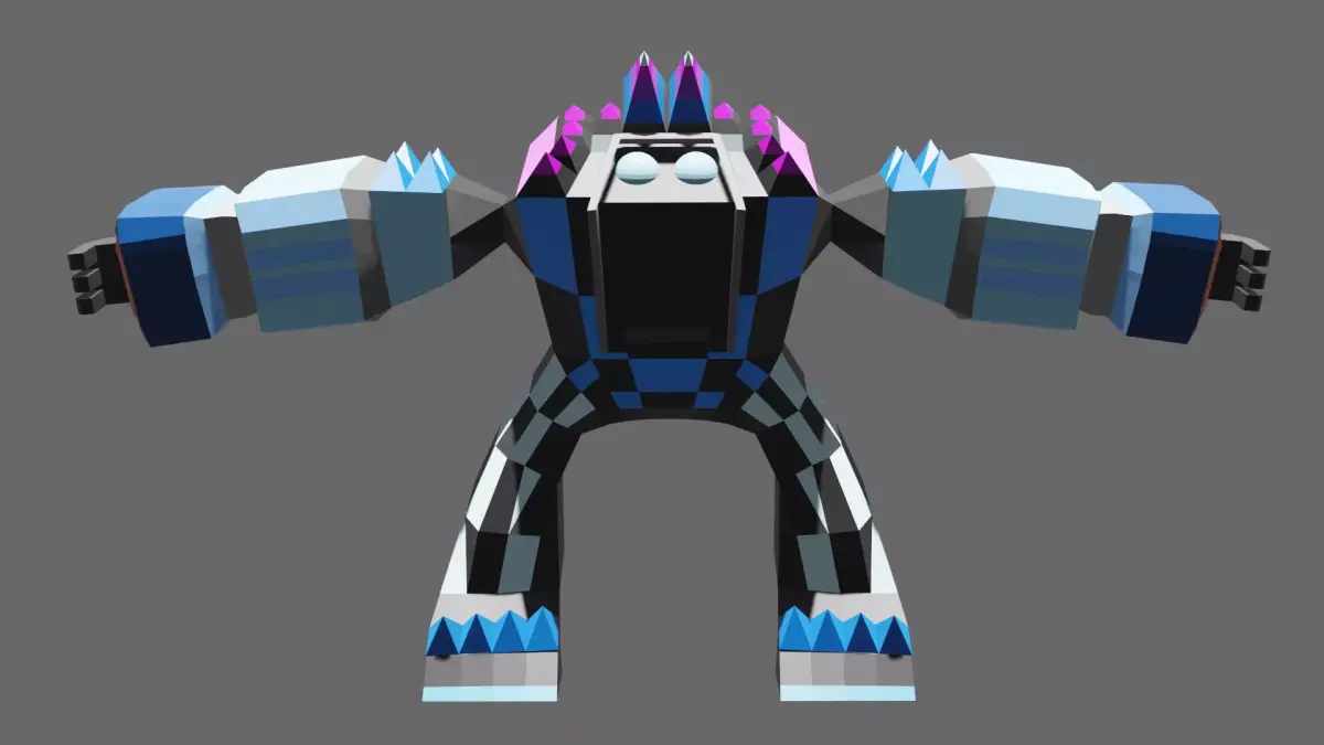 Ice Monster Low-poly 3D model