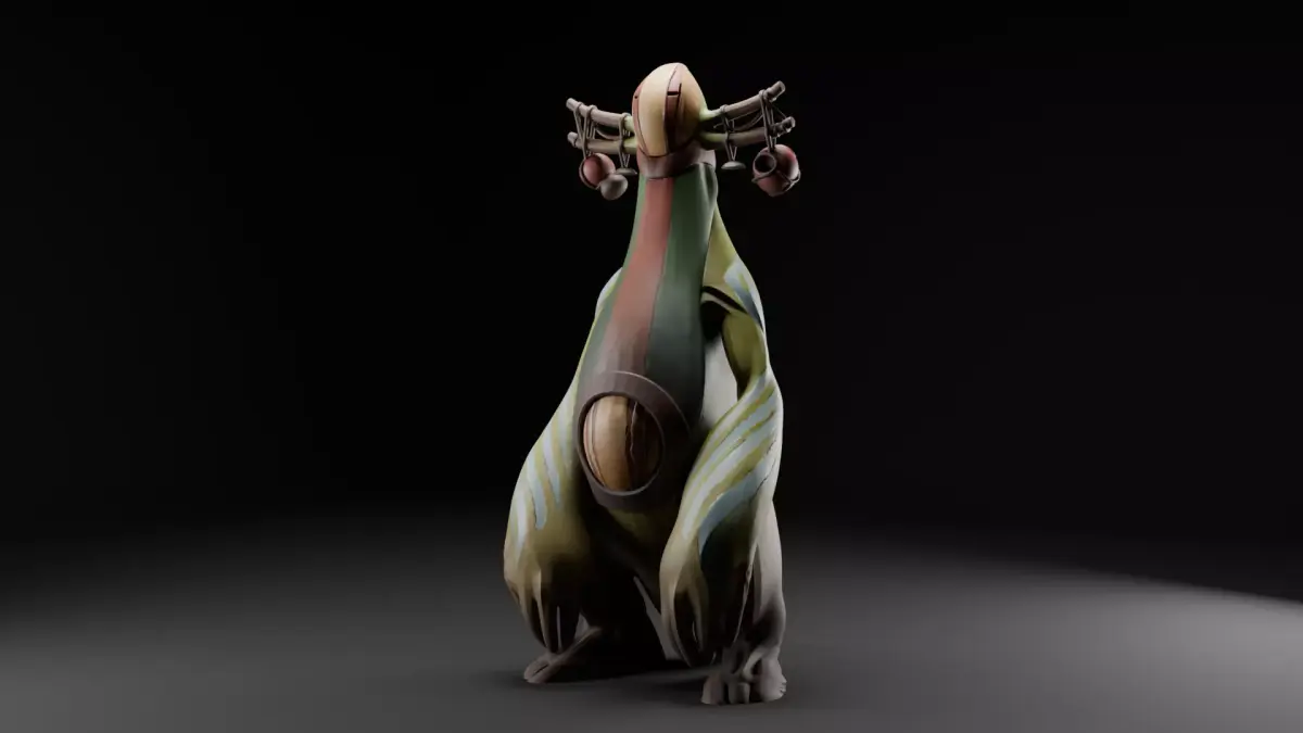 Ancient Jungle Sentinel Stylized Guardian Creature 3D Model 3D print model