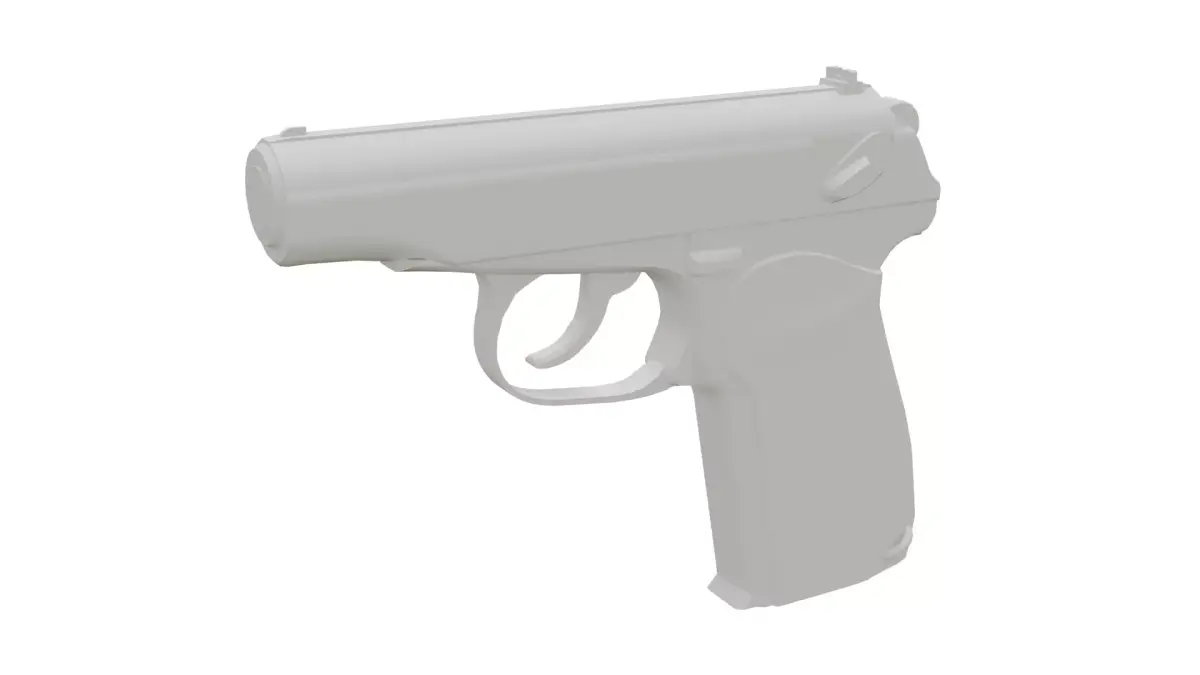 Makarov Pistol 3D Model Free low-poly 3D model