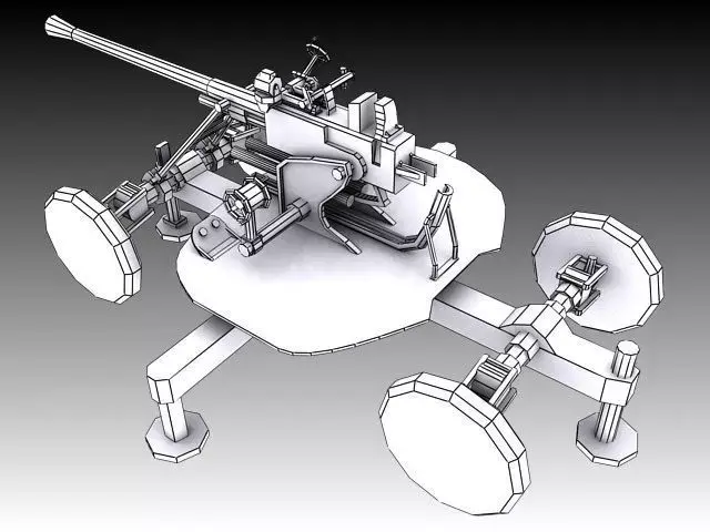 37mm M1939 61K Automatic Air Defense Gun 3D model