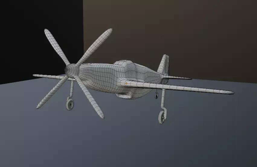 P-51 Mustang- propeller plane  Low-poly 3D model