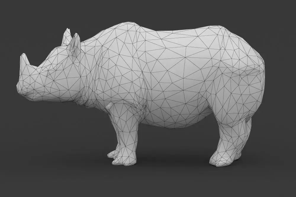 Low Poly Rhino Rhinoceros Low-poly 3D model