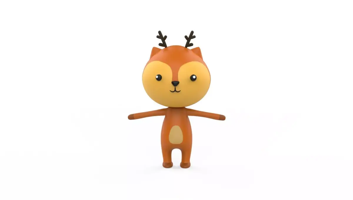 Stylized Character 001 Deer  Low-poly 3D model