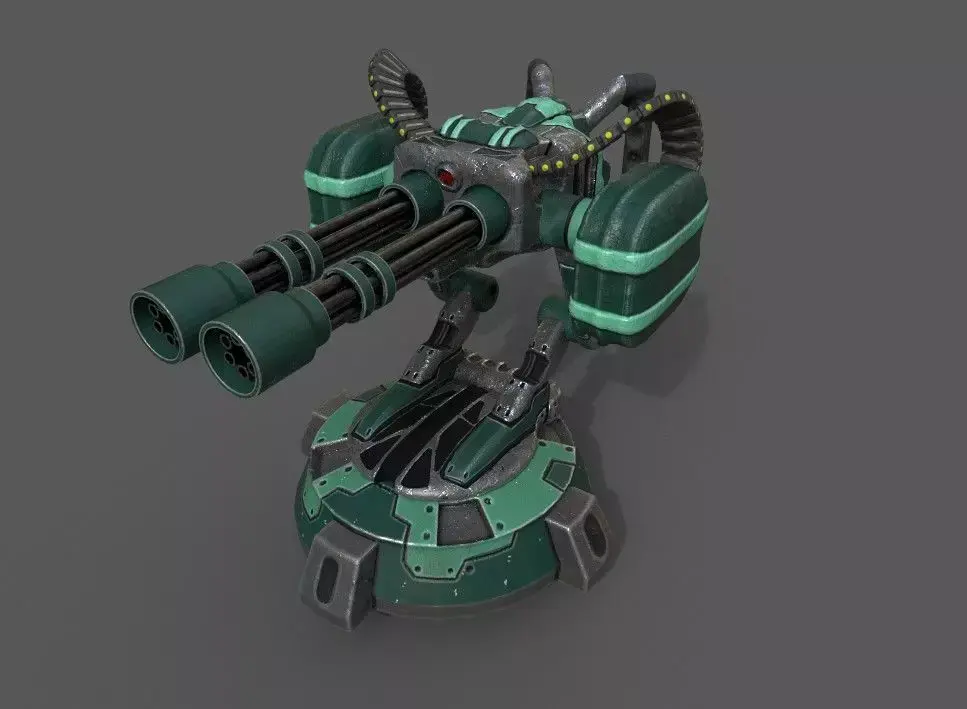 Free military automatic sentry gun Free low-poly 3D model