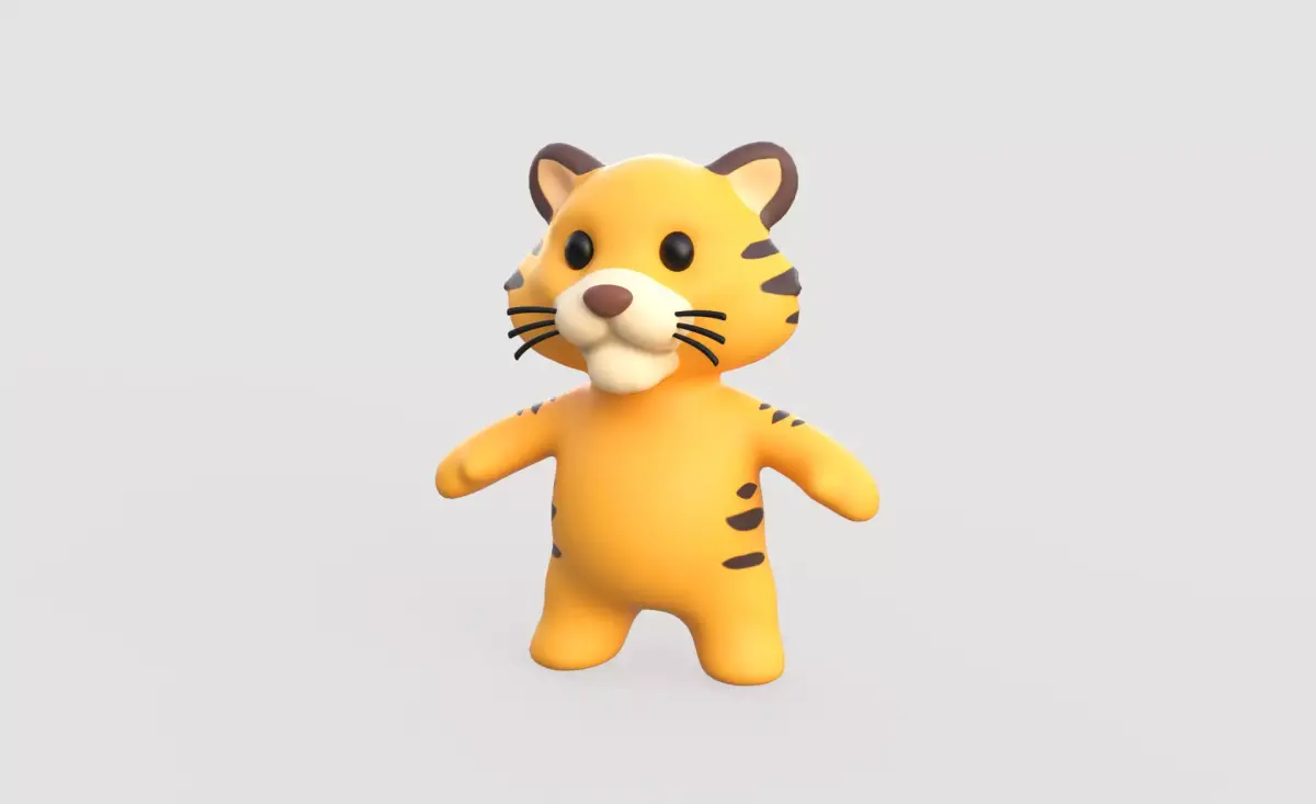 Little animal baby - Tiger cute - Character021  Low-poly 3D model