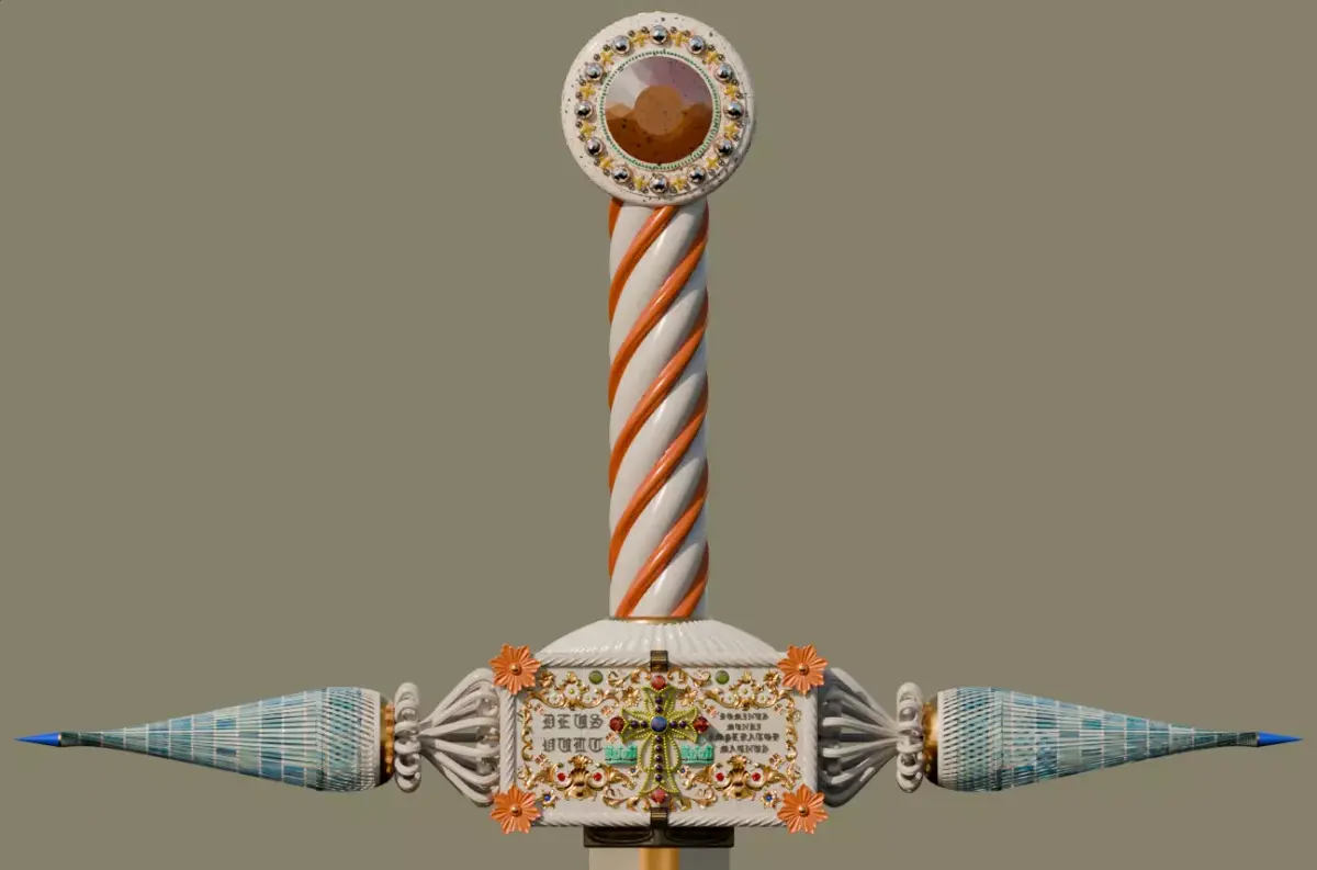 High-polly Ornamental Excalibur 3D model