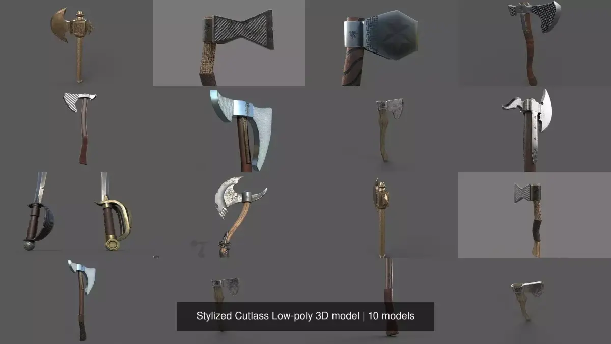 Stylized Cutlass Low-poly 3D model 3D Model Collection