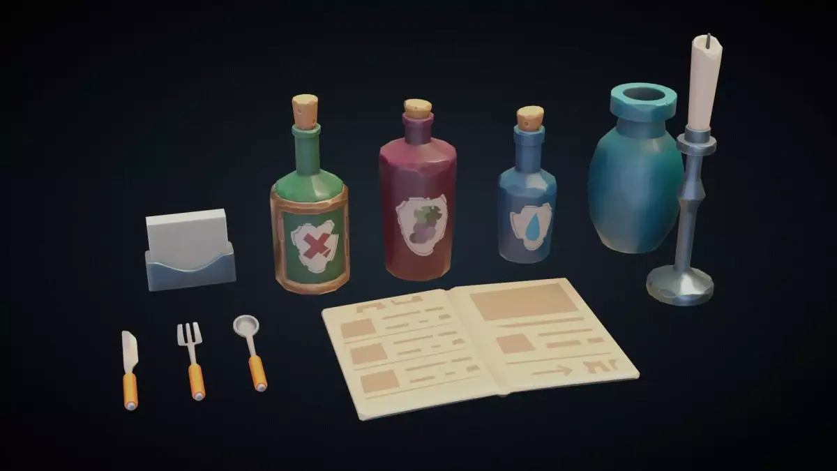 Table Decoratives - Stylized Kitchen Pack - Part 8 Low-poly 3D model