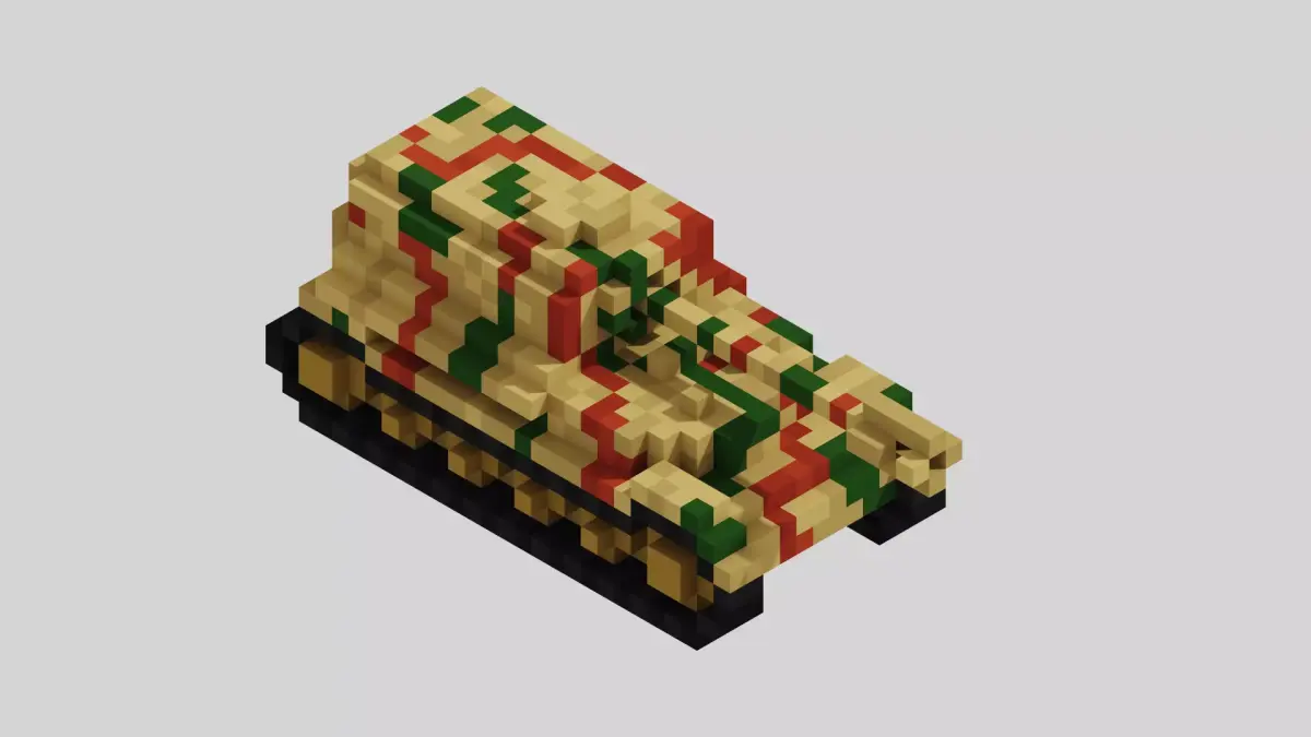 Jagdpanzer Elefant Tank Voxel Low-poly 3D model