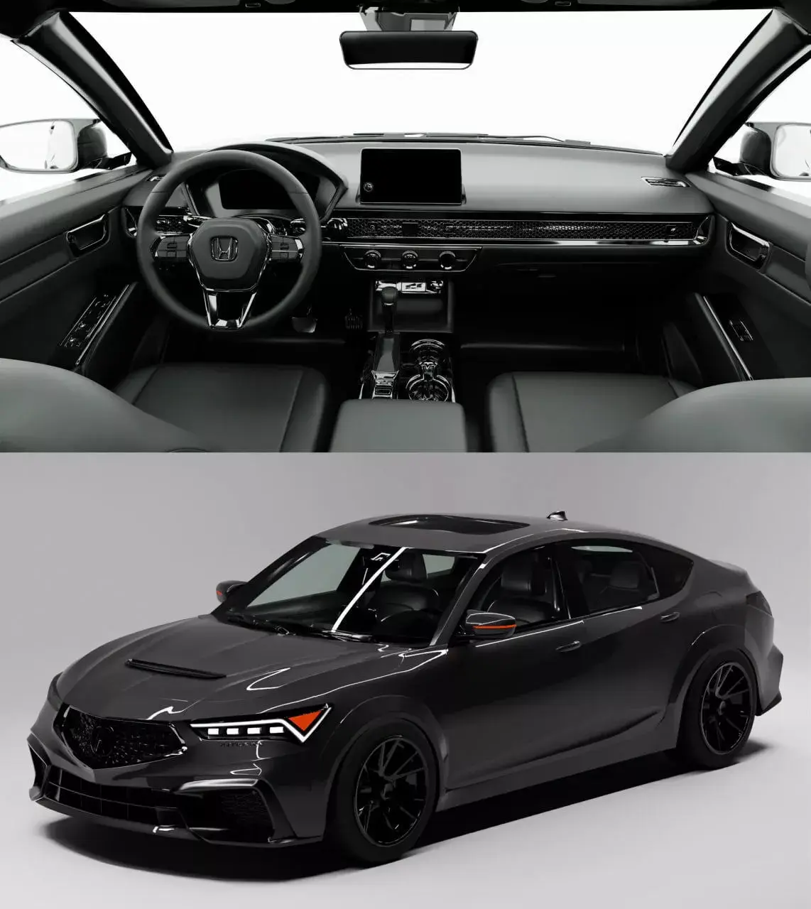Acura TLX Type S 3D Model Fully Rigged Textured Blender Car 3D model