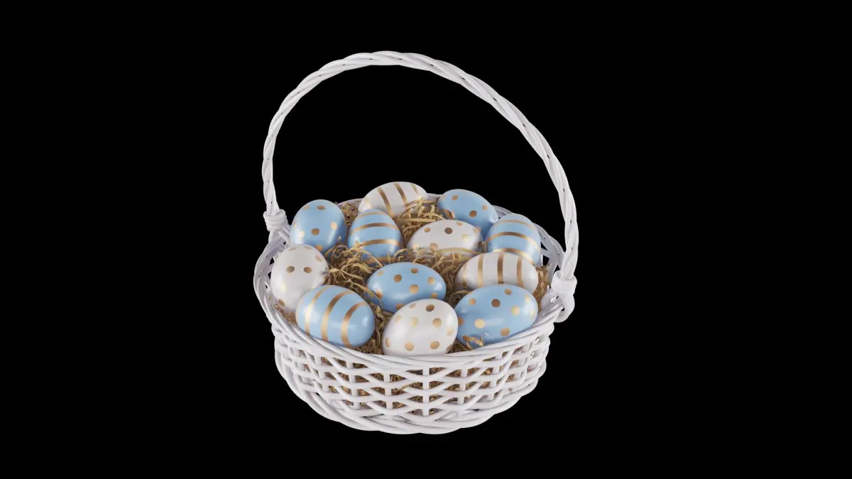Easter Eggs Basket 05 3D model