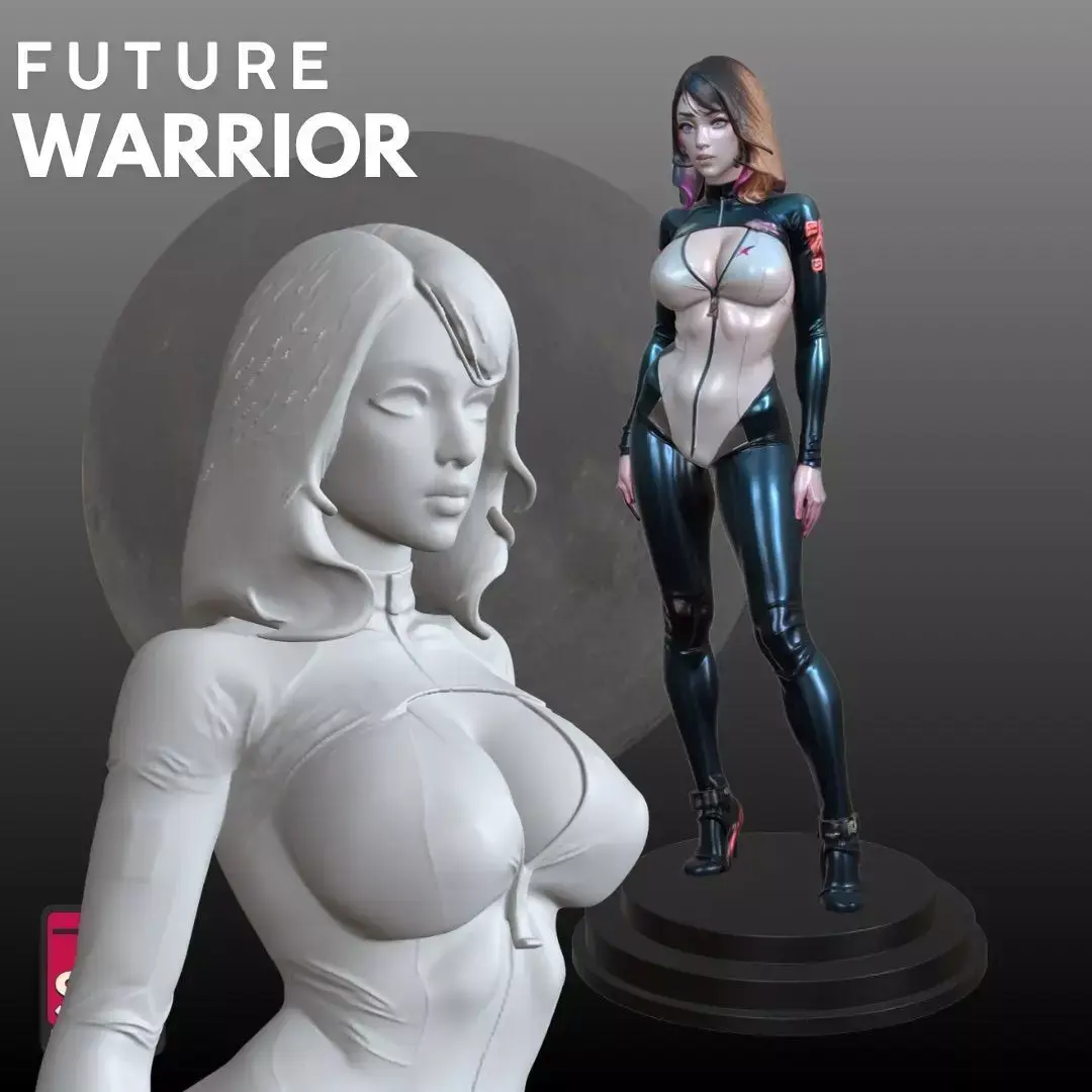 Futuristic Pilot Girl STL SciFi Collector 3D Model 3D print model