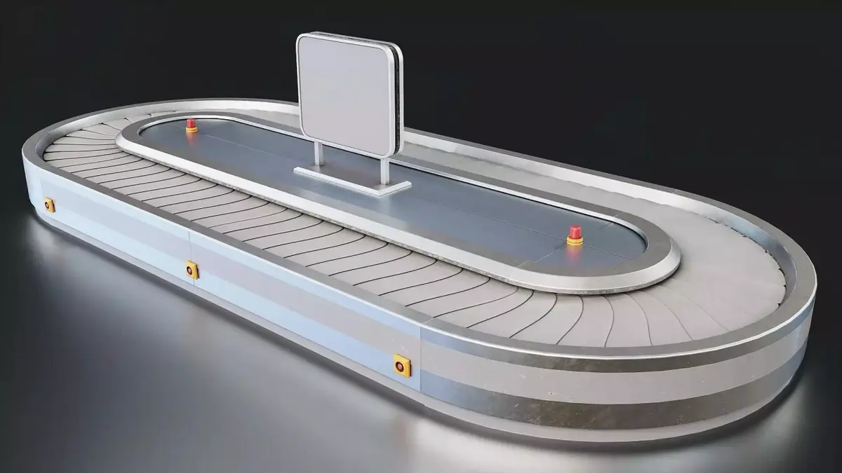 Airport Baggage Carousel Conveyor 3D Model Low-poly 3D model