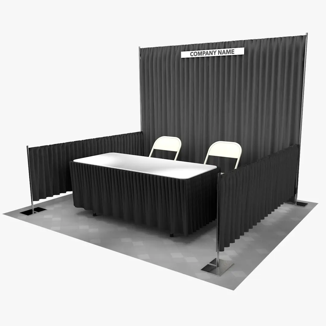 Pipe and Drape Trade Show Booth 3D model