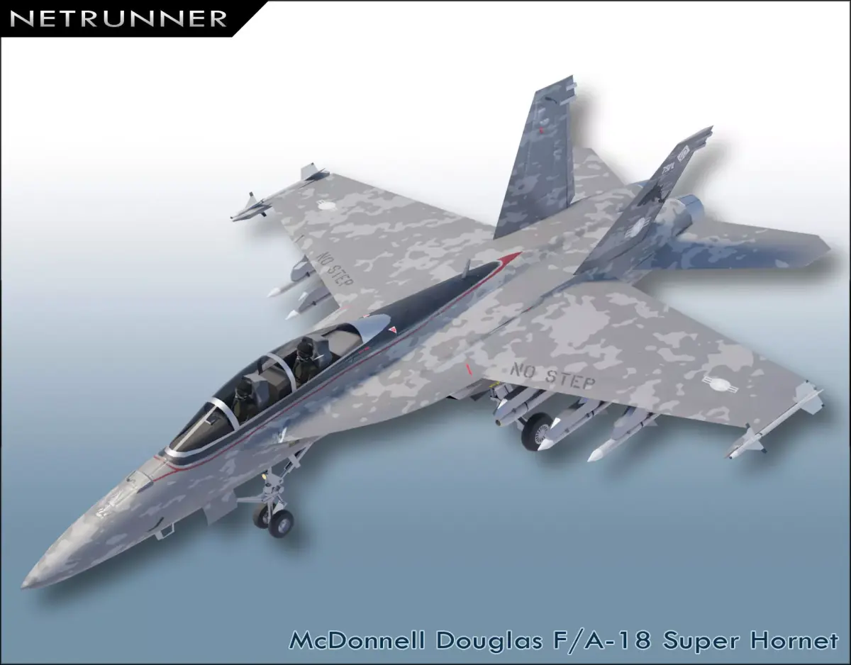 McDonnell Douglas F-18 Super Hornet Low-poly 3D model