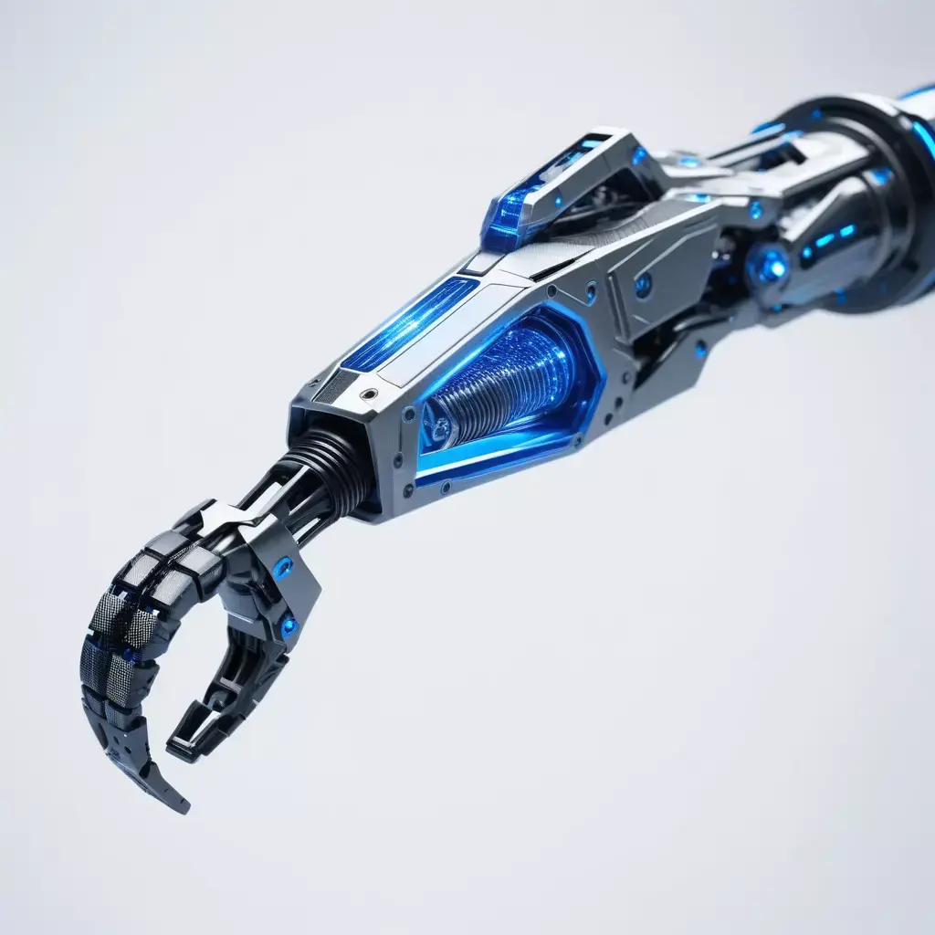 Cybernetic Arm Carbon Fiber Blue 3D model