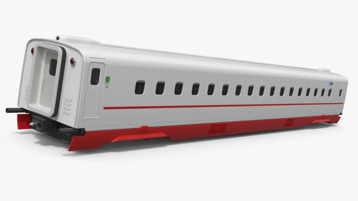 High Speed Passenger Intermediate Car with Interior 3D model