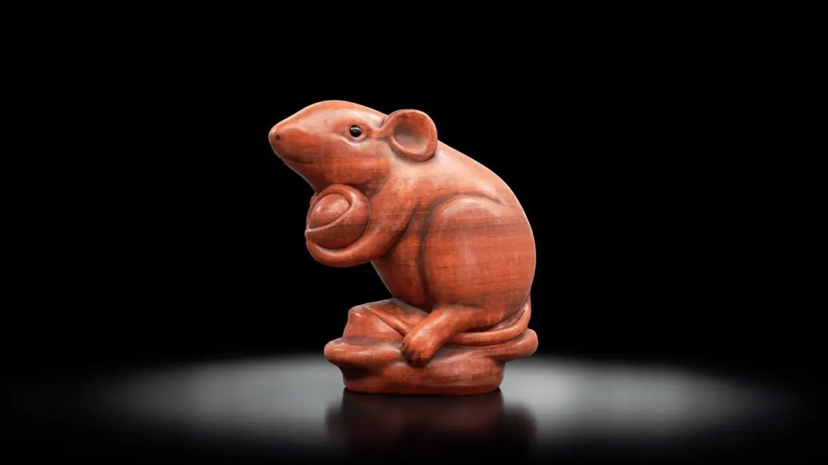 mouse taiwanese wood carving of rat 3D model