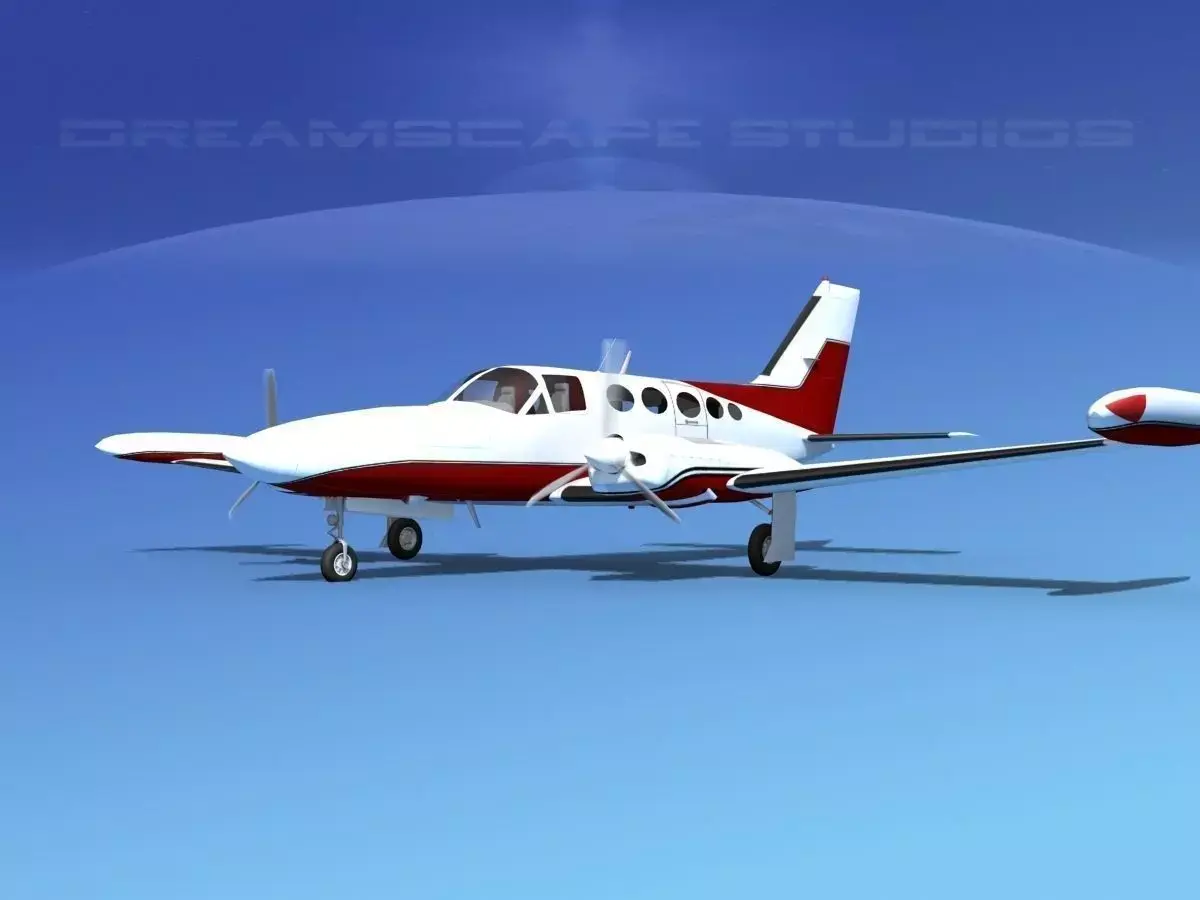 Cessna 414 Chancellor V09 3D model