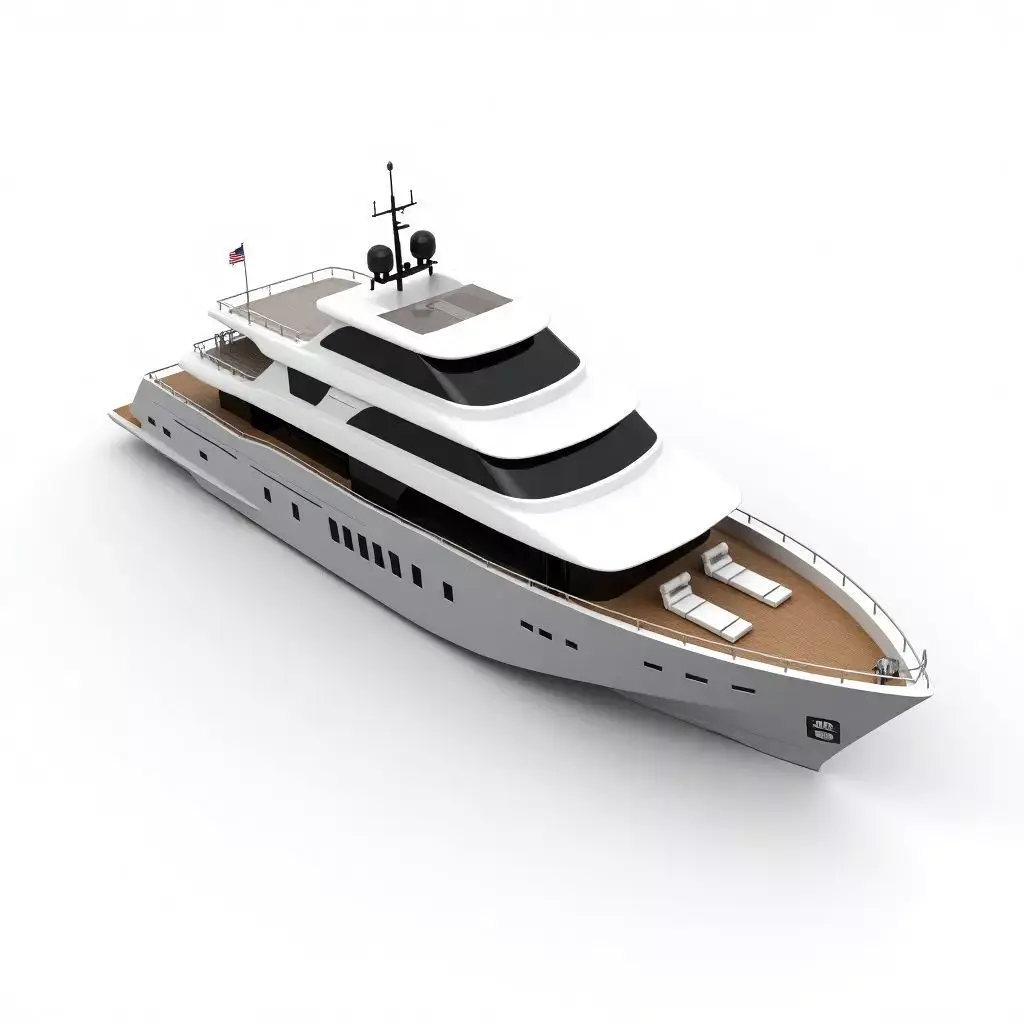  Contemporary Luxury Yacht 3D Model Low-poly 3D model