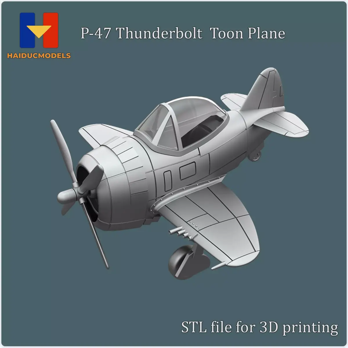 P-47 Thunderbolt Egg Plane 3D print model STL 3D print model
