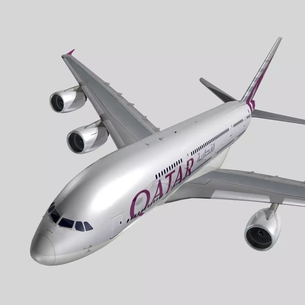 Airbus A-380 Qatar Airways 3D model