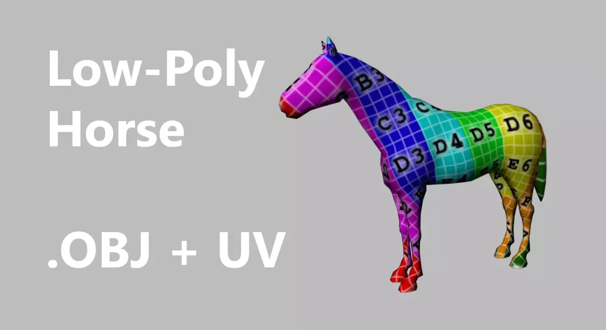 Low poly horse for Blender or OBJ Free low-poly 3D model