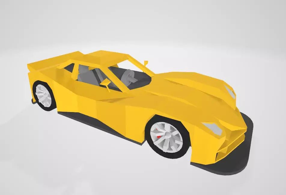 Yellow sports car Free 3D model