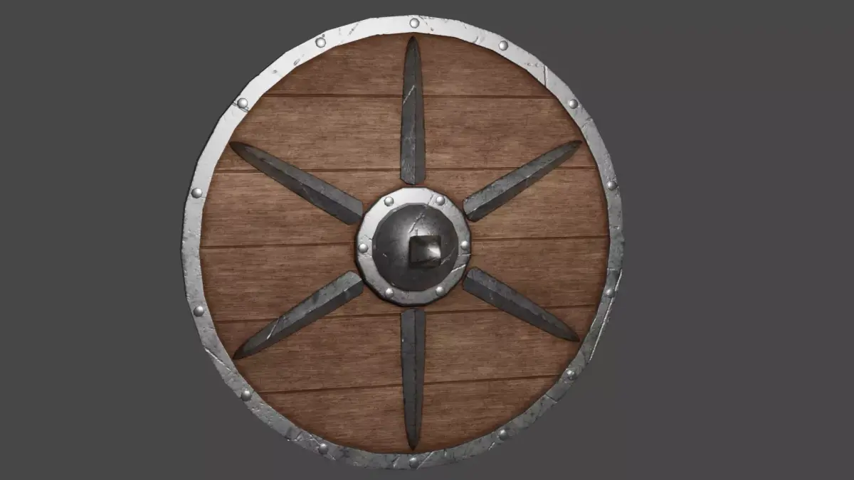 Shield Low-poly 3D model 11
