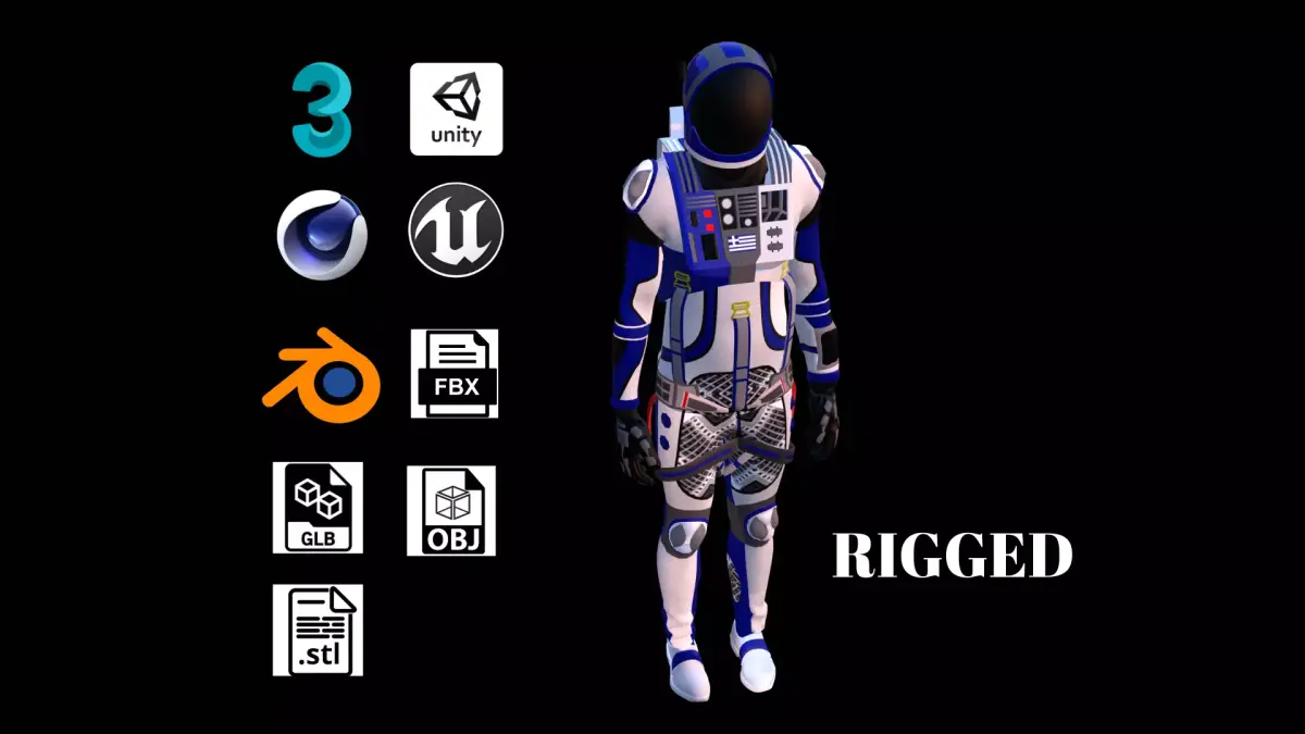 Astronaut Spacesuit Greece 3D model