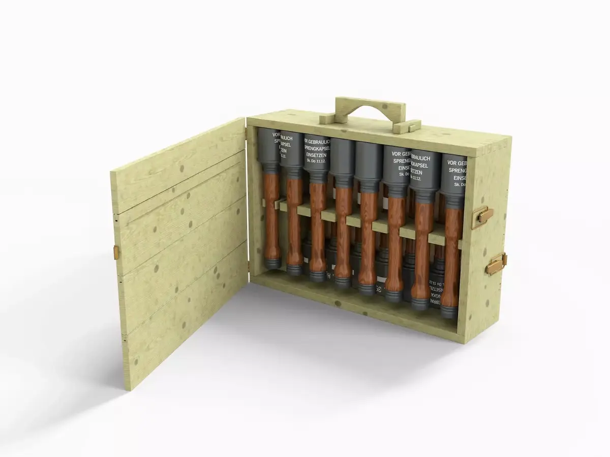 Grenade Case WW2 Low-poly 3D model